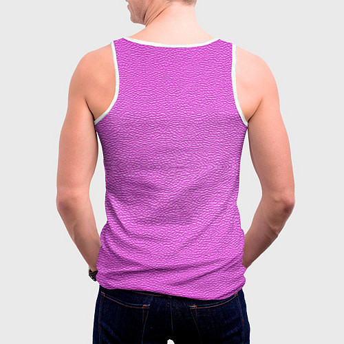 Мужская майка без рукавов Текстура розовой кожи / 3D-Белый – фото 4