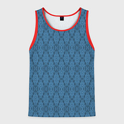 Майка-безрукавка мужская Синий абстрактный геометрический узор, цвет: 3D-красный