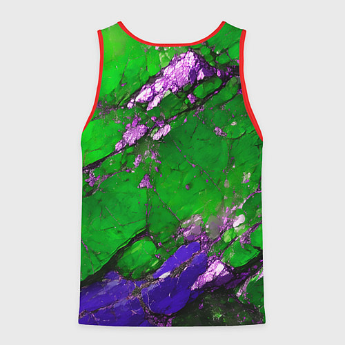Мужская майка без рукавов A purple mineral in a green stone / 3D-Красный – фото 2