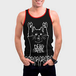 Майка-безрукавка мужская Dead by April: cat rock, цвет: 3D-красный — фото 2