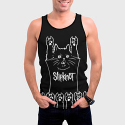 Майка-безрукавка мужская Slipknot: cat rock, цвет: 3D-черный — фото 2