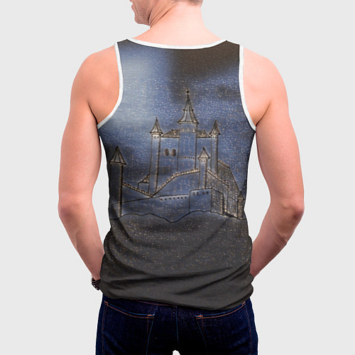 Мужская майка без рукавов Замок принцессы / 3D-Белый – фото 4