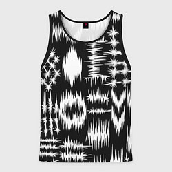 Майка-безрукавка мужская Штриховка - геометрическая абстракция, цвет: 3D-черный