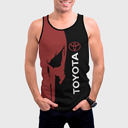 Майка-безрукавка мужская Toyota и череп, цвет: 3D-черный — фото 2
