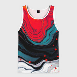 Майка-безрукавка мужская Абстракция эбру, цвет: 3D-белый