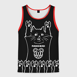 Мужская майка без рукавов Radiohead: cat rock