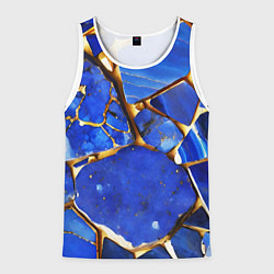 Майка-безрукавка мужская A gold mineral in a blue stone, цвет: 3D-белый