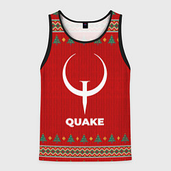 Майка-безрукавка мужская Quake new year, цвет: 3D-черный