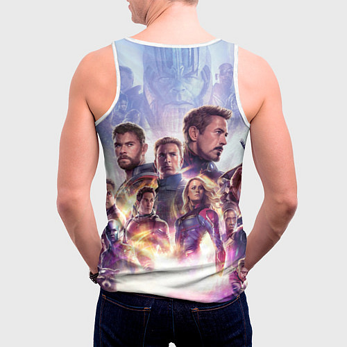 Мужская майка без рукавов Мстители пережившие щелчок Таноса / 3D-Белый – фото 4