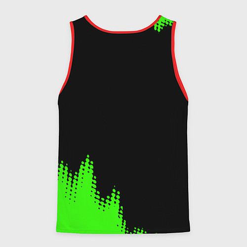 Мужская майка без рукавов Skoda краски зеленые / 3D-Красный – фото 2