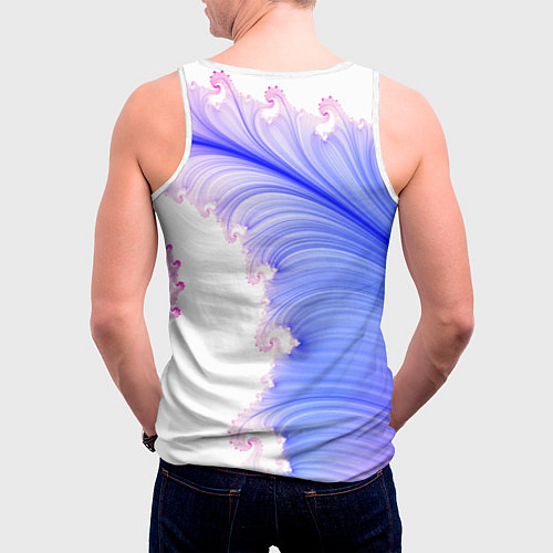 Мужская майка без рукавов Узоры неон фрактал / 3D-Белый – фото 4