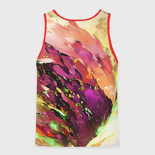 Мужская майка без рукавов Красно-жёлтая абстракция / 3D-Красный – фото 2
