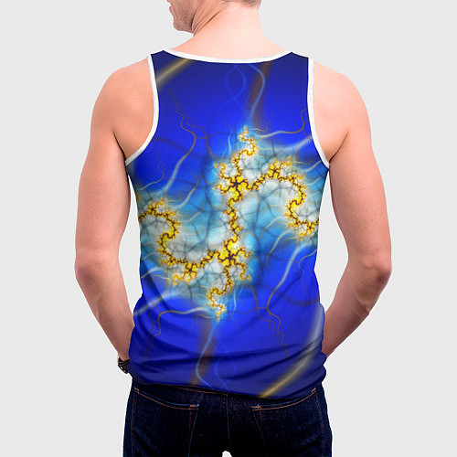 Мужская майка без рукавов Фрактальный узор мерцание / 3D-Белый – фото 4