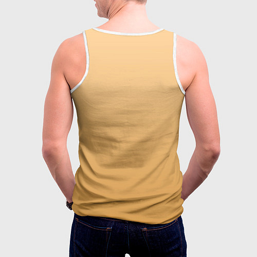 Мужская майка без рукавов Градиент Коко карамель / 3D-Белый – фото 4