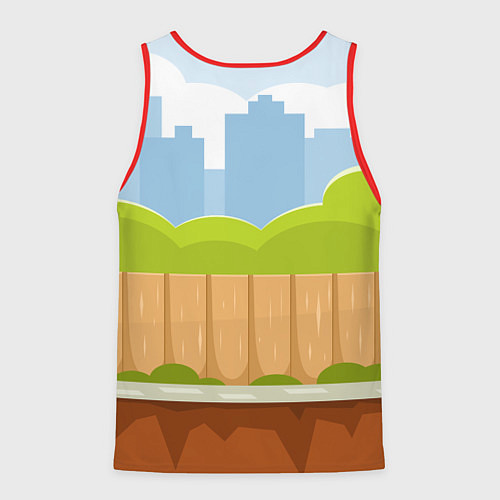 Мужская майка без рукавов Летний город / 3D-Красный – фото 2