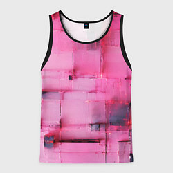 Майка-безрукавка мужская Чёрные пятна на розовом фоне абстракция, цвет: 3D-черный