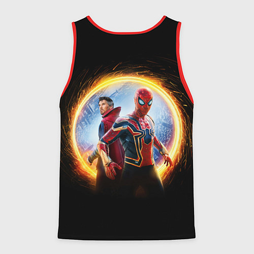 Мужская майка без рукавов Доктор Стрэндж и Человек паук нет пути домой / 3D-Красный – фото 2