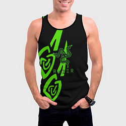 Майка-безрукавка мужская Razer лого лес, цвет: 3D-черный — фото 2
