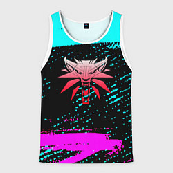 Майка-безрукавка мужская The Witcher неоновые краски, цвет: 3D-белый