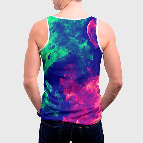 Мужская майка без рукавов Огненный стиль текстура / 3D-Белый – фото 4