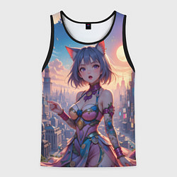 Мужская майка без рукавов Аниме в фантастическом городе