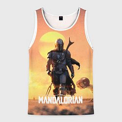 Мужская майка без рукавов Идущий мандалорец