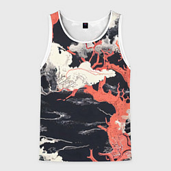 Майка-безрукавка мужская Паттерн с деревьями в японском стиле - нейросеть, цвет: 3D-белый