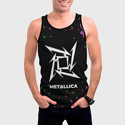 Майка-безрукавка мужская Metallica конфети, цвет: 3D-черный — фото 2