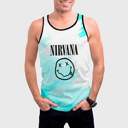 Майка-безрукавка мужская Nirvana rock music color, цвет: 3D-черный — фото 2