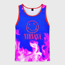 Майка-безрукавка мужская Nirvana neon flame, цвет: 3D-красный