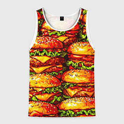 Майка-безрукавка мужская Бургеры, цвет: 3D-белый
