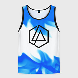 Майка-безрукавка мужская Linkin park blue flame, цвет: 3D-черный