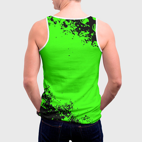 Мужская майка без рукавов Cyberpunk 2077 anime / 3D-Белый – фото 4