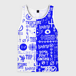 Майка-безрукавка мужская Twenty one pilots лого, цвет: 3D-белый