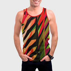 Майка-безрукавка мужская Красно-чёрная абстракция, цвет: 3D-красный — фото 2