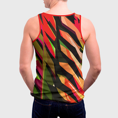 Мужская майка без рукавов Красно-чёрная абстракция / 3D-Красный – фото 4