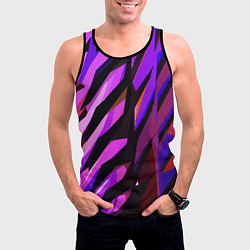 Майка-безрукавка мужская Фиолетово -чёрная абстракция, цвет: 3D-черный — фото 2