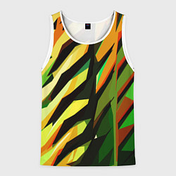 Майка-безрукавка мужская Чёрно-жёлтая абстракция, цвет: 3D-белый
