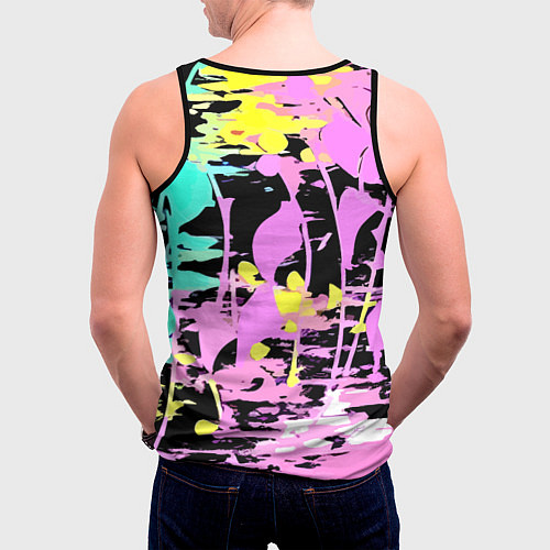 Мужская майка без рукавов Color expressive abstraction - Milano / 3D-Черный – фото 4