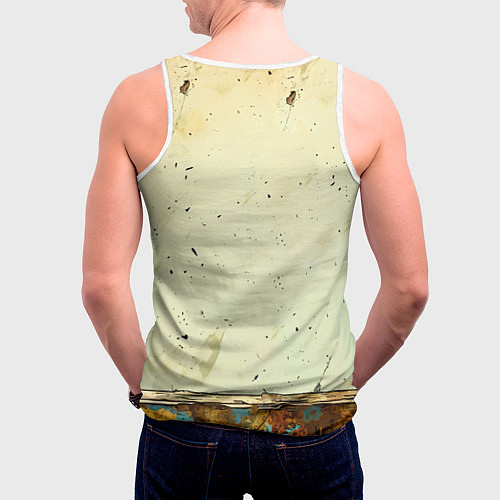 Мужская майка без рукавов Воробушек / 3D-Белый – фото 4