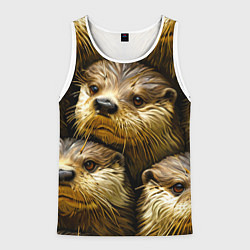 Мужская майка без рукавов Мордочки выдр