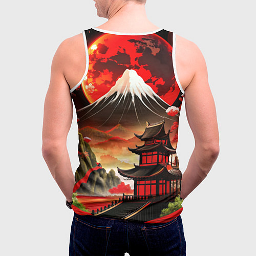 Мужская майка без рукавов Коллаж Японской природы / 3D-Белый – фото 4
