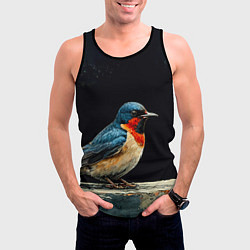 Майка-безрукавка мужская Ласточка, цвет: 3D-черный — фото 2