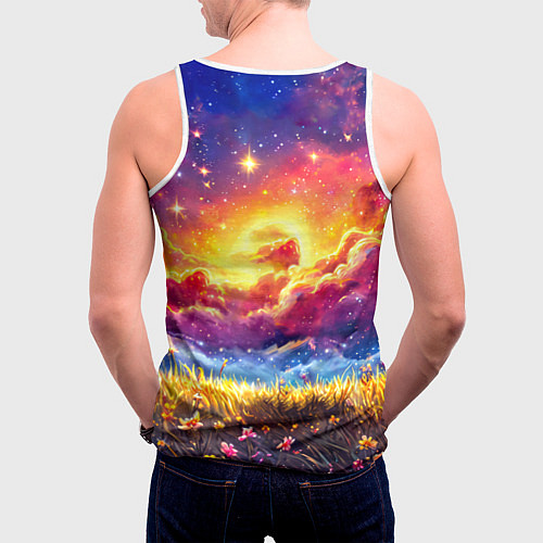 Мужская майка без рукавов Космическая уточка / 3D-Белый – фото 4