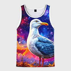 Мужская майка без рукавов Чайка и космос