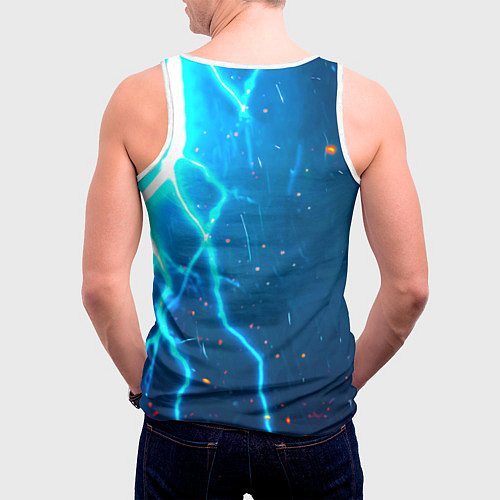 Мужская майка без рукавов Колибри в грозу / 3D-Белый – фото 4