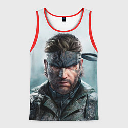 Майка-безрукавка мужская Snake Solid - metal gear, цвет: 3D-красный