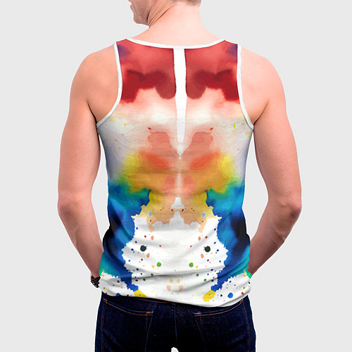 Мужская майка без рукавов Веном присмотрелся к Морти - ядовитая слизь / 3D-Белый – фото 4