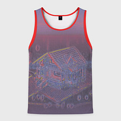 Майка-безрукавка мужская Домик в лесу, цвет: 3D-красный