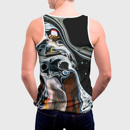 Мужская майка без рукавов Морти и Рик под властью ядовитой слизи - коллаба / 3D-Белый – фото 4
